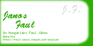 janos faul business card